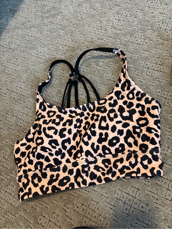Other - Leopard Print Strappy Sports Bra - Pink & Black